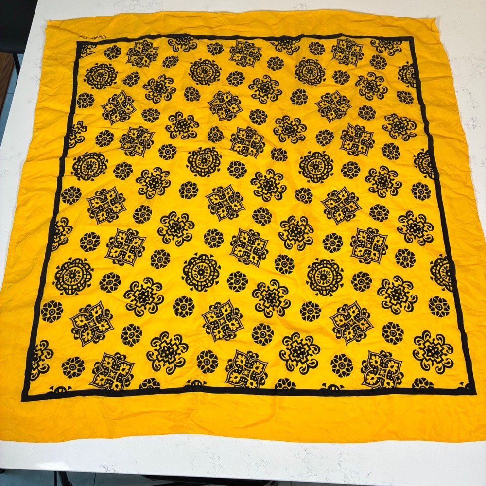 Vtg Christian Dior Scarf Medallion Silk Large Designer Luxury French Fashion